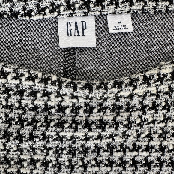 GAP Metallic Houndstooth Shift Dress | Tweed Knit Mod Workwear Mini | Size M - Picture 5 of 8